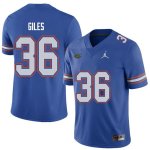 Men's Florida Gators #36 Eddie Giles NCAA Jordan Brand Royal Authentic Stitched College Football Jersey CAD2662PF